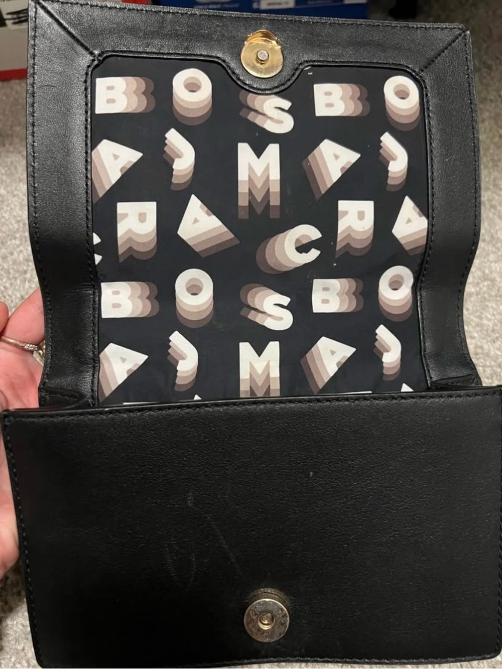 Marc Jacobs Black Leather Crossbody with Gold Chain and Logo - Picture 2 of 5